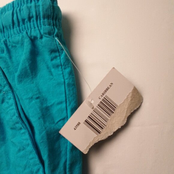 NWT Erika Cropped Pants Size 3X High Rise Straight Leg Turquoise Color Caribbean - Picture 4 of 11